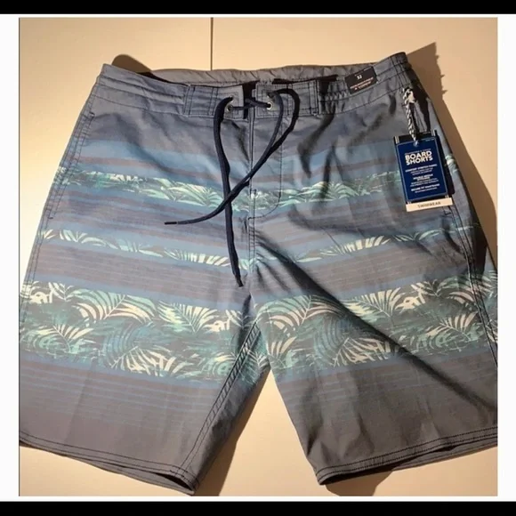Men’s blue striped printed swim trunks M - Picture 1 of 4